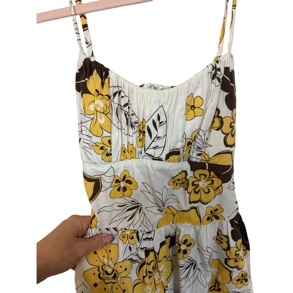 Y2K Ruby Rox Yellow Brown Babydoll Floral Flower Cami Dress Juniors 9 / Small - Picture 2 of 7